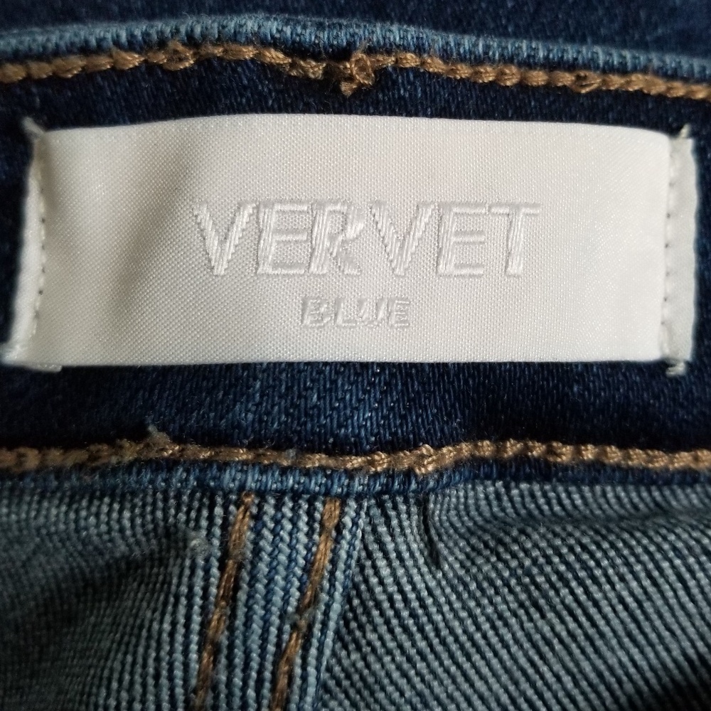 Vervet Blue Stretch High Rise Slim Frayed‎ Hem Crop Jeans Size 25 - Picture 11 of 14